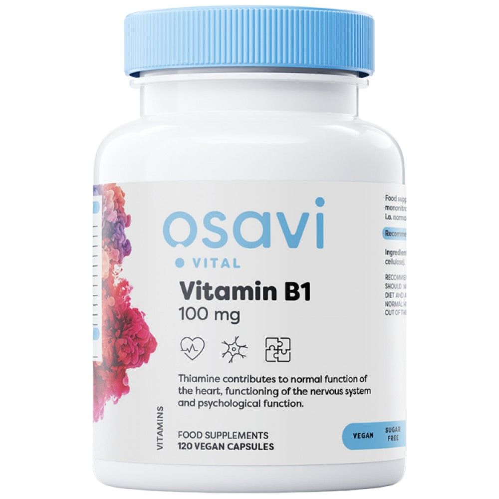 Vitaminas B1 100 mg | Tiaminas - 60 kapsulių