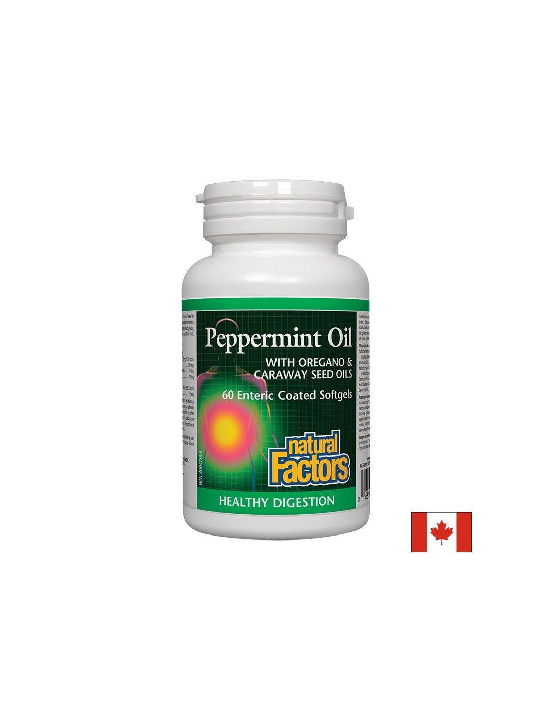 Peppermint Oil with Oregano & Caraway Seed Oils 200 mg - 60 Gel capsules