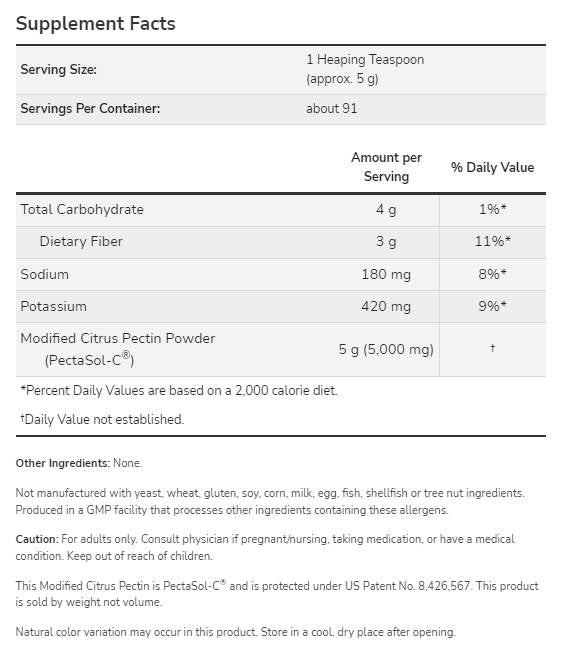 Modified Citrus Pectin Powder | PectaSol-C® - 454 grams