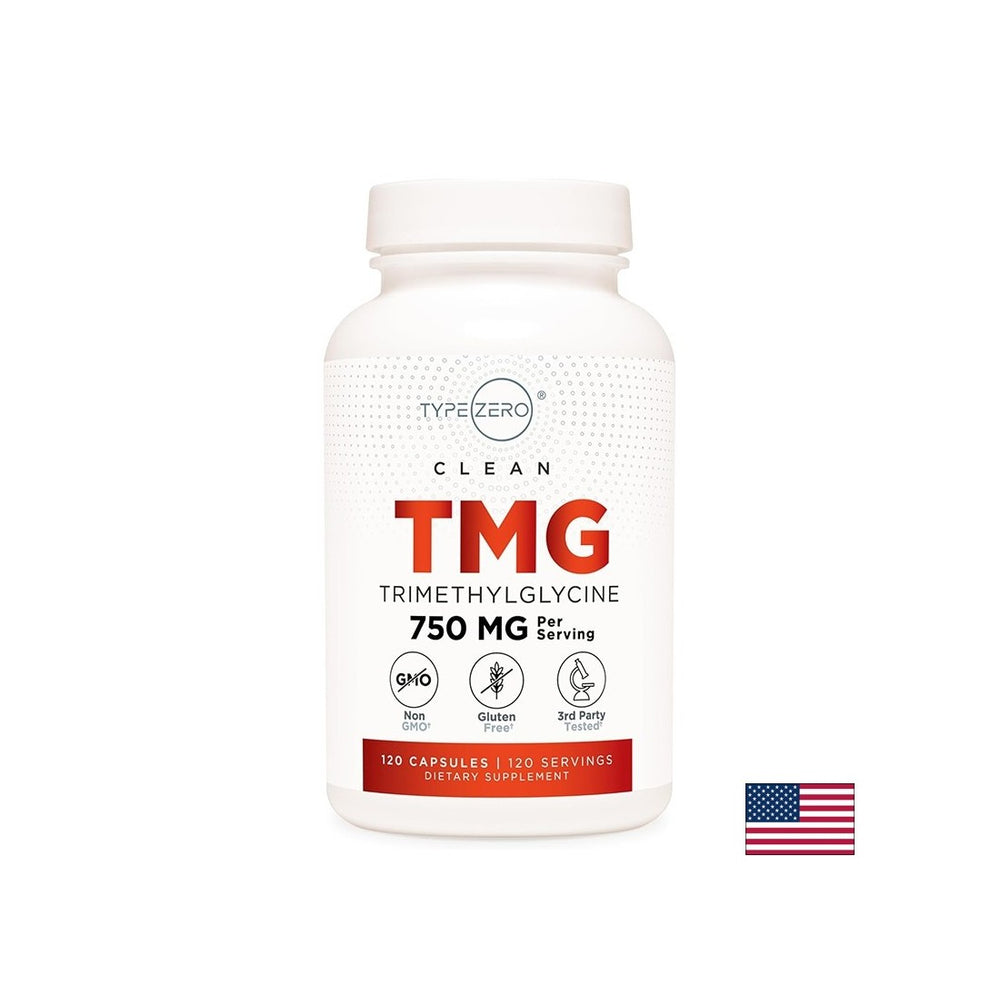 Támogatja a normál homocisztein szintet - TMG (trimetil -glicin) Typerzero ™, 750 mg x 120 kapszula