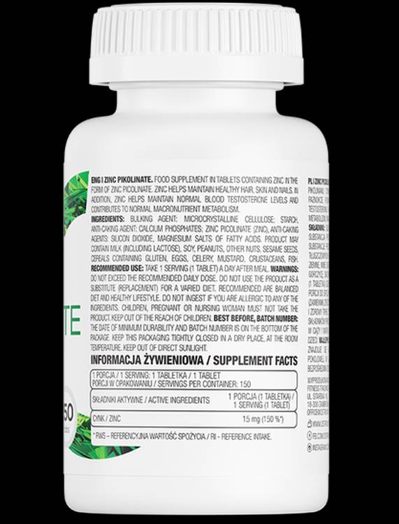 Zinc Picolinate 15 mg - 30 Таблетки