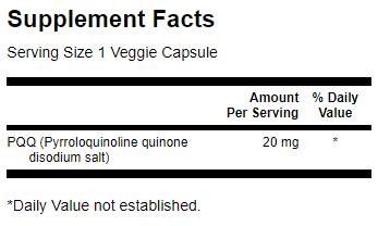 PQQ 20 mg / Pyrroloquinoline Quinone - 30 капсули