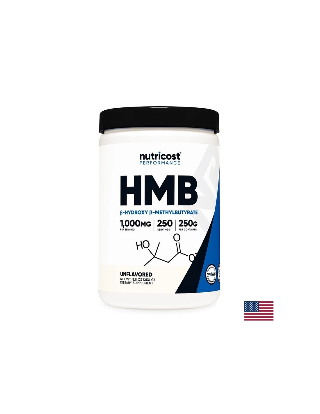 Para deportes activos-HMB (beta-hidroxi betirato beta-metil), 250 g de polvo
