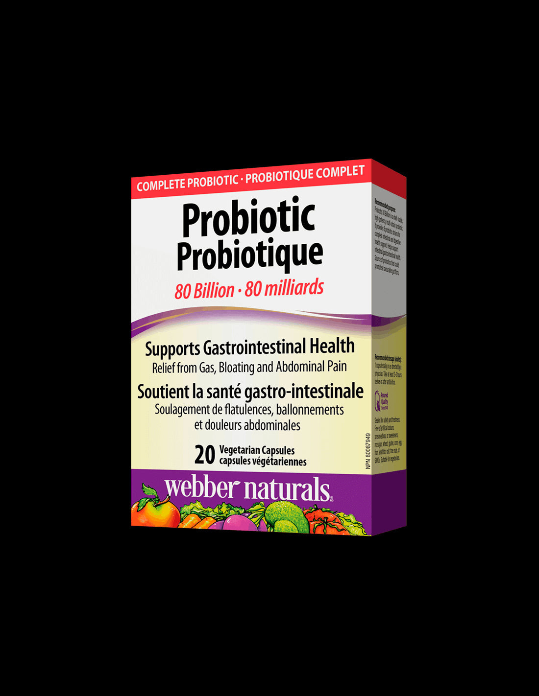 Probiotic 80 billion / Пробиотик, 80 млрд. активни пробиотици, 20 капсули Webber Naturals - Feel You