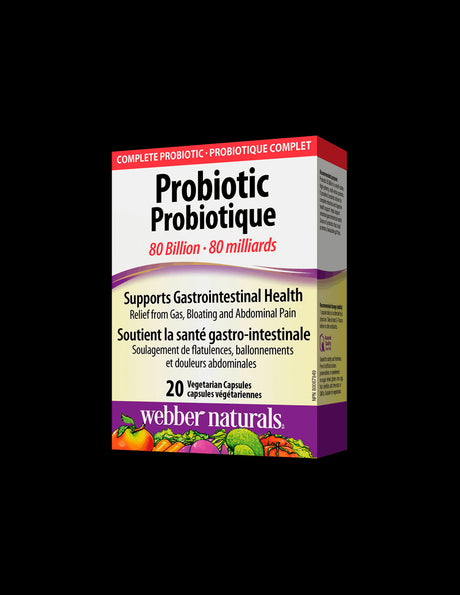 Probiotic 80 billion / Пробиотик, 80 млрд. активни пробиотици, 20 капсули Webber Naturals - Feel You