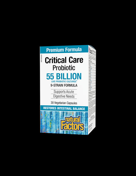 Пробиотик - Critical Care Probiotic, 55 млрд. активни пробиотици, 9 щама формула, 30 V-капсули Natural Factors - Feel You