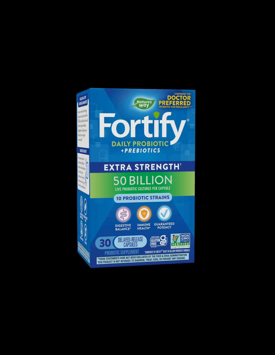 Пробиотик + пребиотици – високо дозирани - Fortify Probiotic Extra Strength, 50 млрд. активни пробиотици, 30 капсули - Feel You