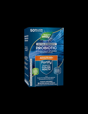 Probiotic + prebiotics 50+ high dose - Fortify Age 50+ Probiotic Extra Strength, 50 billion active probiotics, 30 capsules - Nutra Best Europe