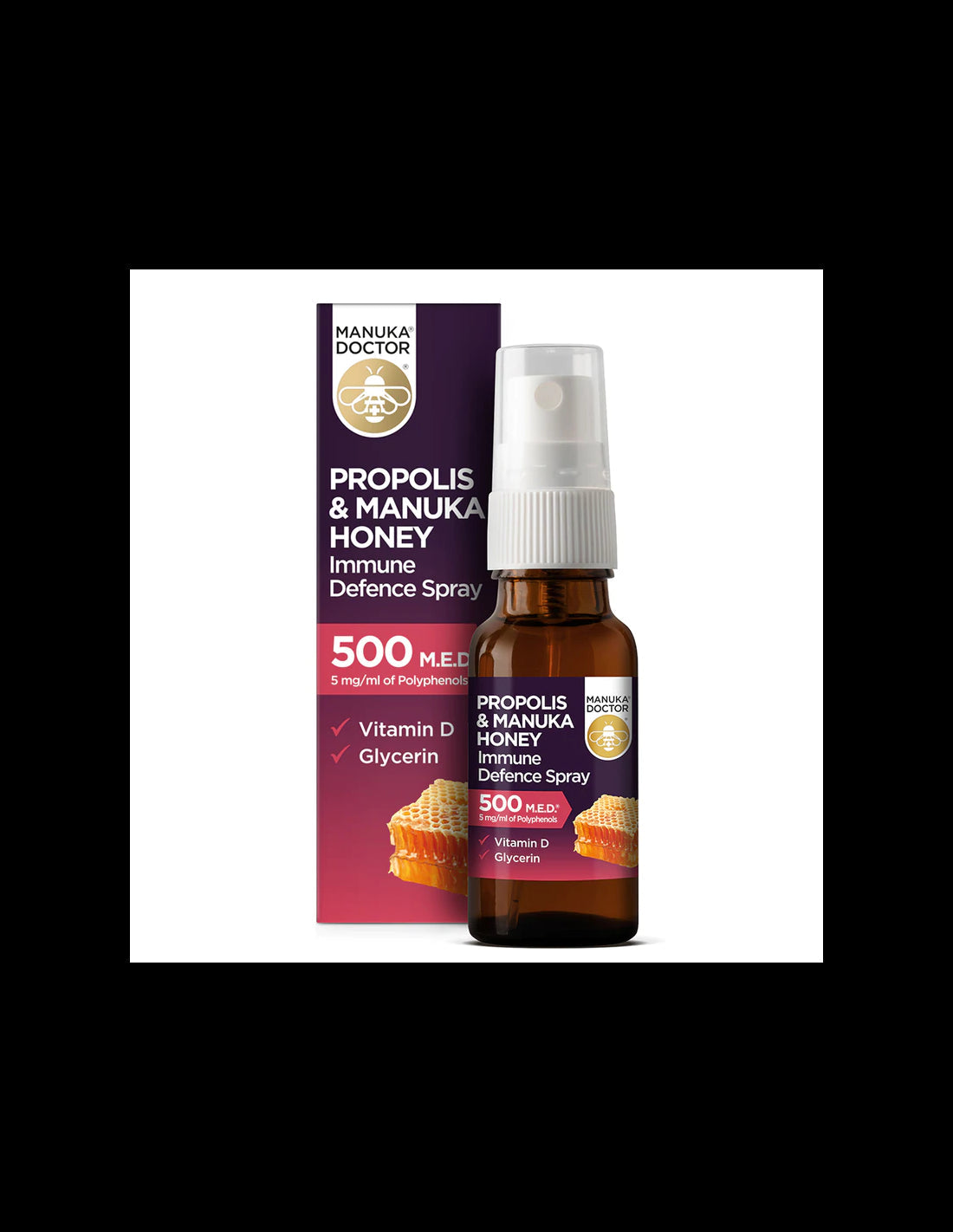 Propolis & Manuka Honey Immune Defence Spray / Спрей за уста за имунна защита с прополис и мед от манука 500 M.E.D, 20 ml - Feel You