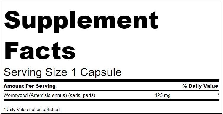 Visas spektro sliekų mediena / artemisinin 425 mg 90 kapsulės