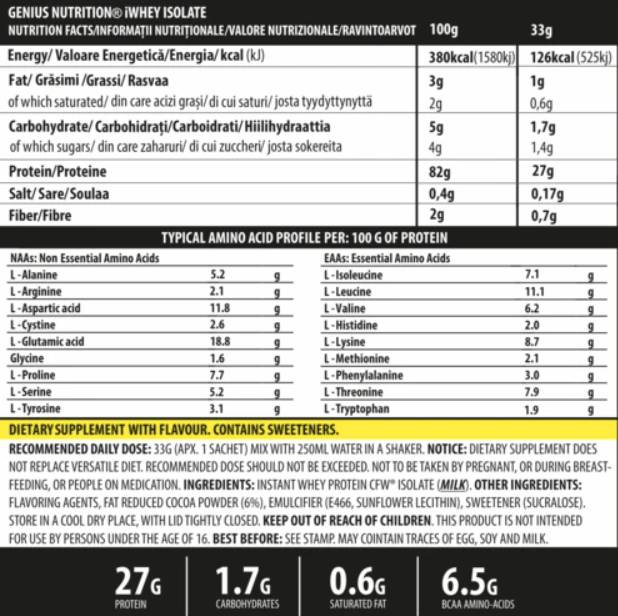 I whey isolate - 33 gramas