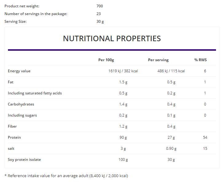 Soy Protein Isolate / Vege - 390 grams