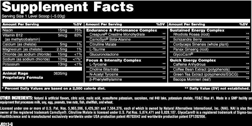 Animal Rage XL - 151 gramas