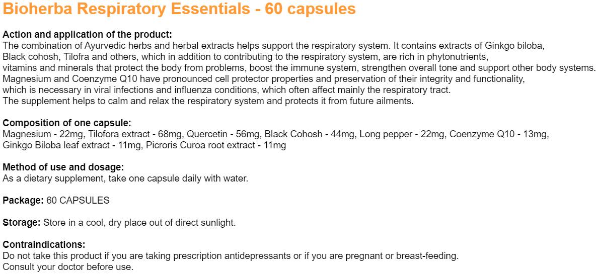 Respiratoresch Essentials - 60 Kapselen