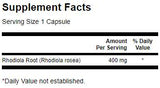 Rodiola Rosea Raiz 400 mg - 100 cápsulas