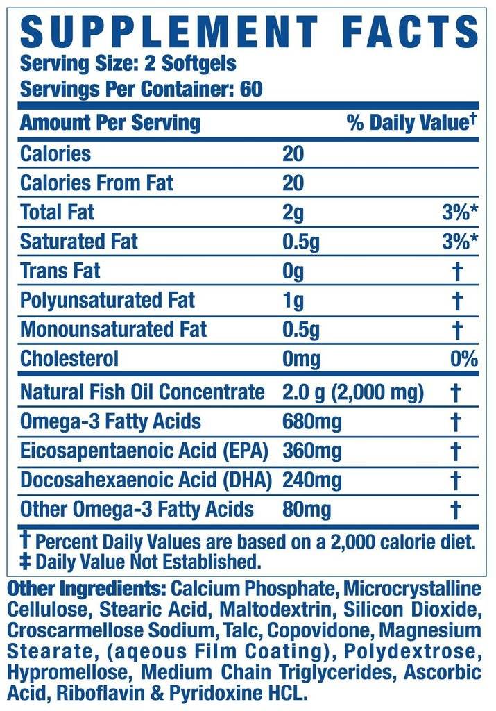 Omega 3 kalaõli 120 geelkapslit