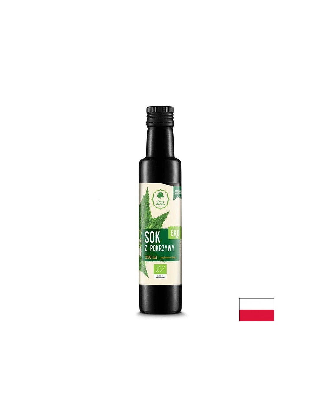 Organická šťáva z kopřivy pro přidávání nápojů a jídel - s diuretickým a antianemickým efektem, 250 ml, 33 dávek