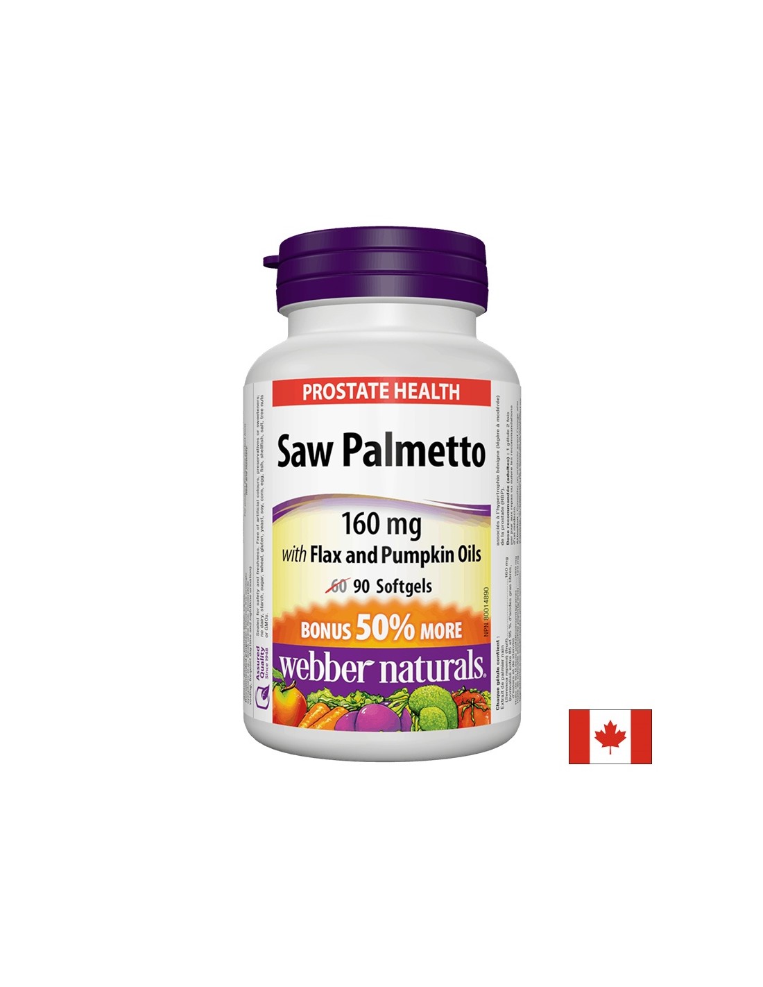 Säge Palmetto mit Flachs- und Kürbisölen, 90 Softgel -Kapseln