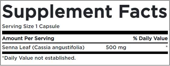 Folha de senna 500 mg - 100 cápsulas