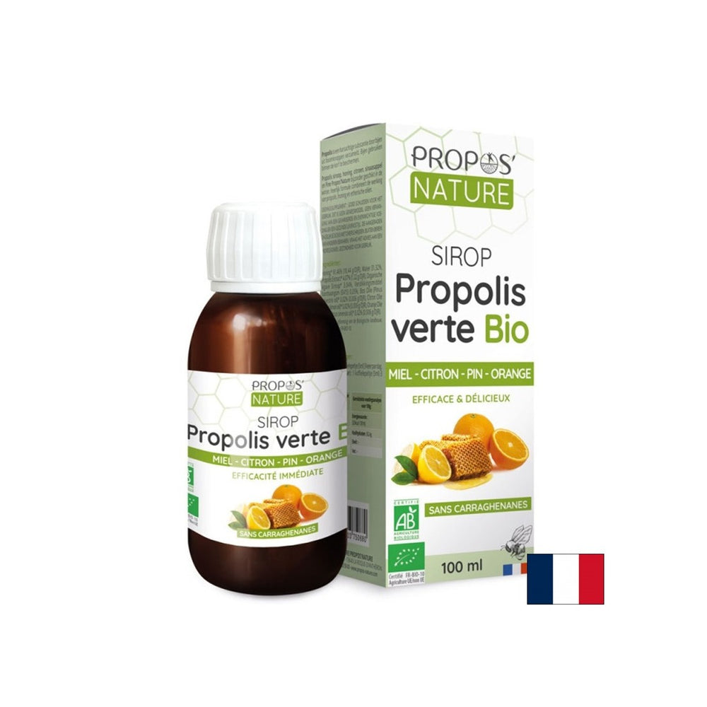 Sciroppo con estratto di propoli, miele e oli essenziali di pino marittimo, limone e arancione, 100 ml
