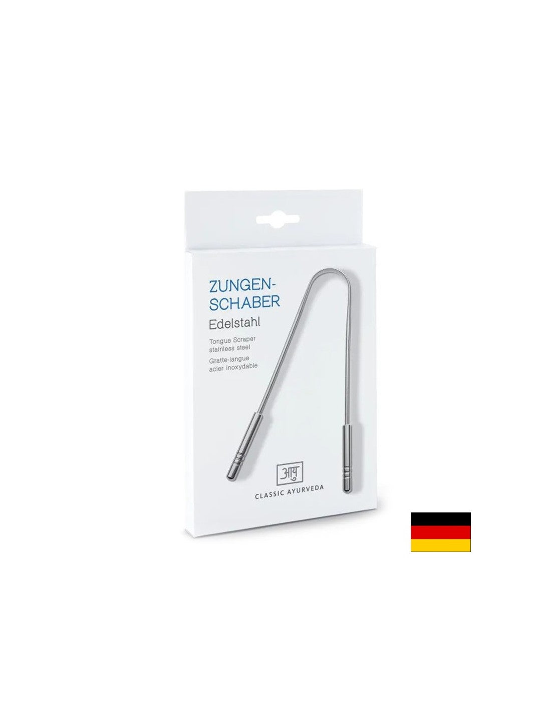 Stainless steel tongue scraper Ayurveda, 1 pc.