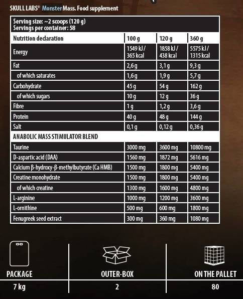 Monster Mass / High Protein Gainer - 7000 grams