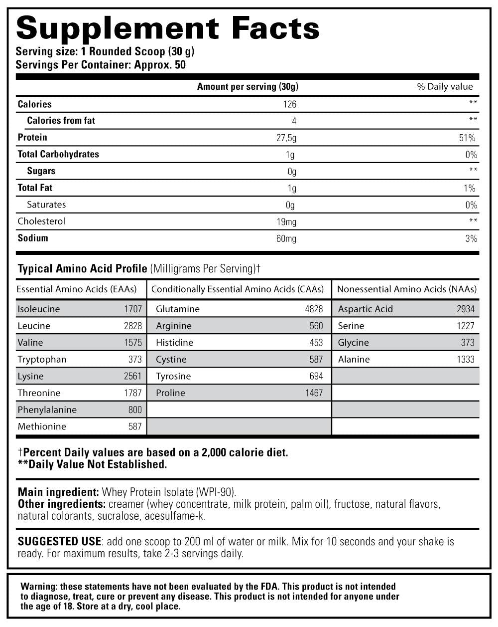 Whey Isolate - 1500 grams