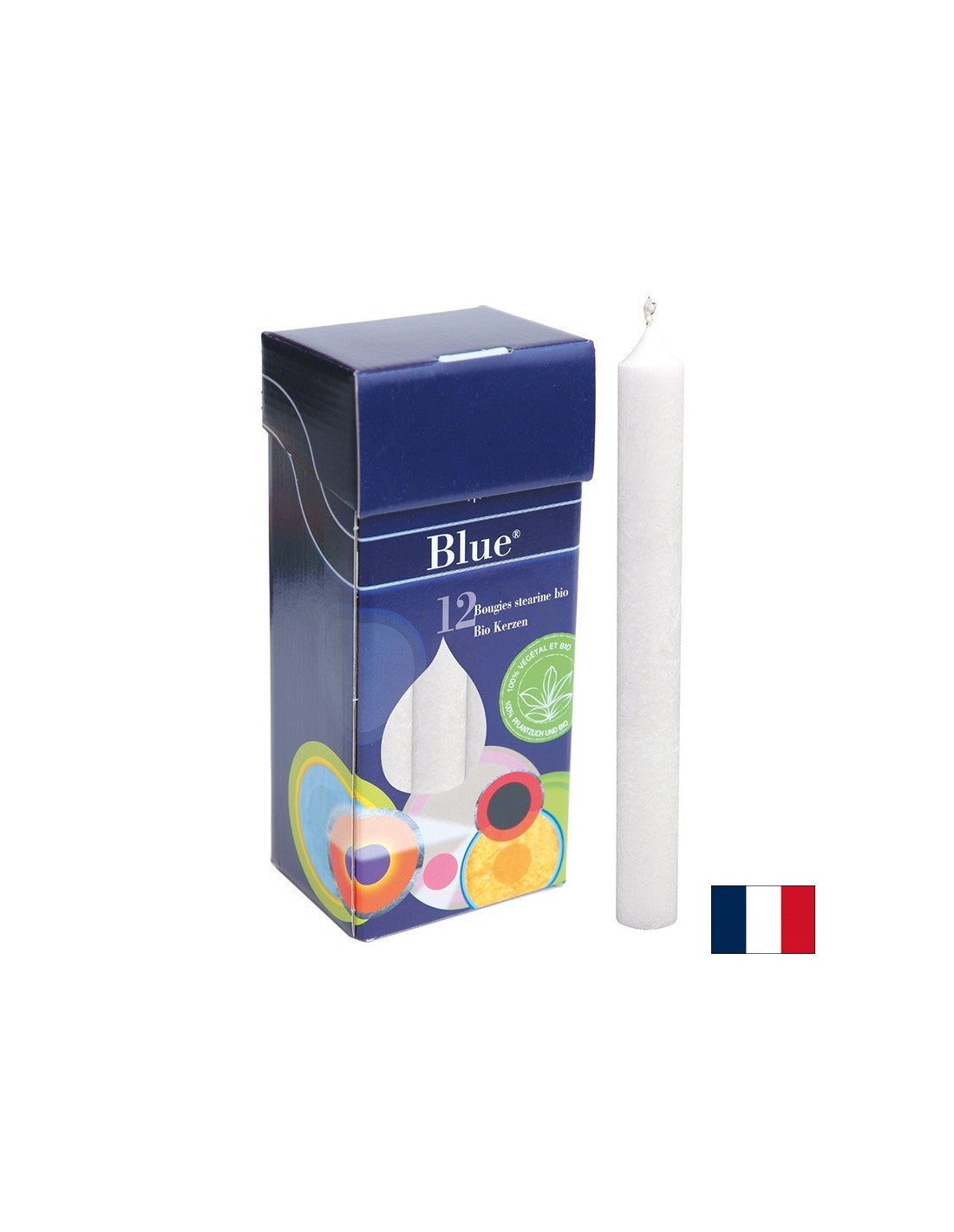 STEARIN CANDLES - BIANCO, BIO, 12 pezzi.