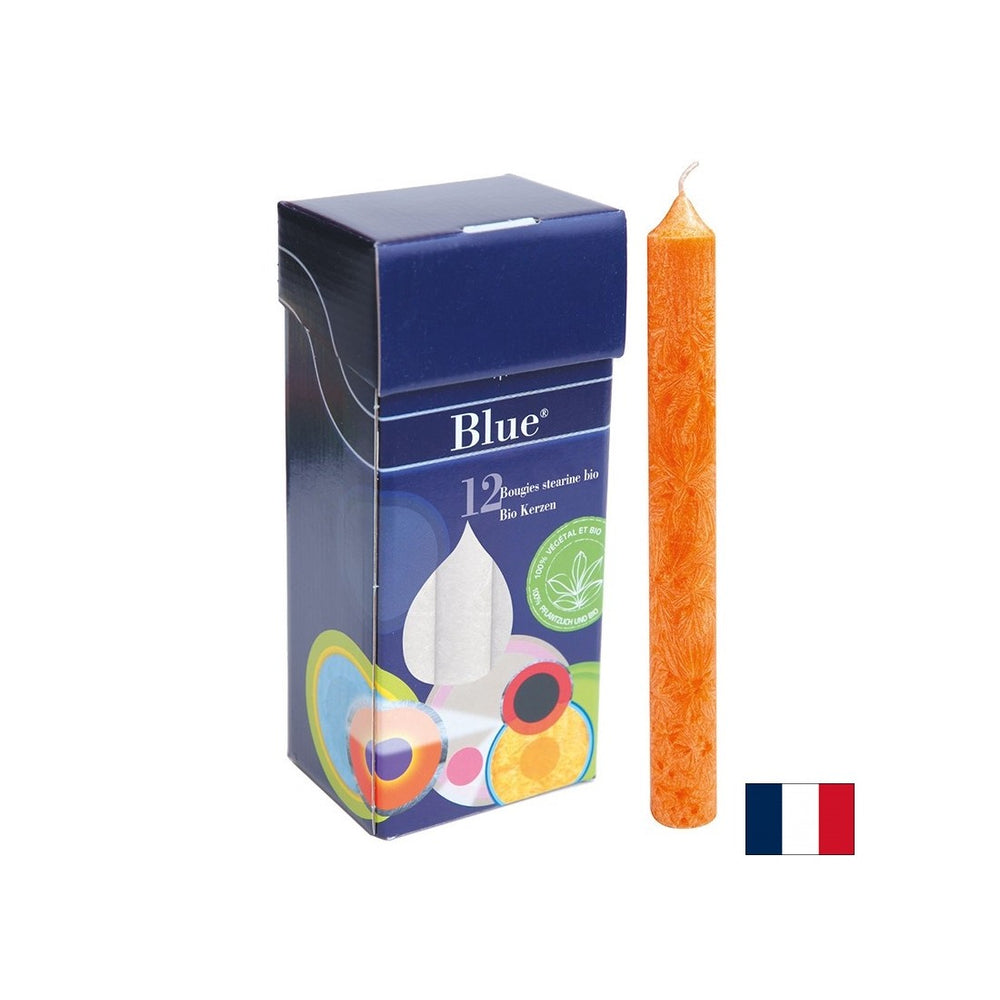 STEARIN CANDLES - Orange, Bio, 12 pezzi.