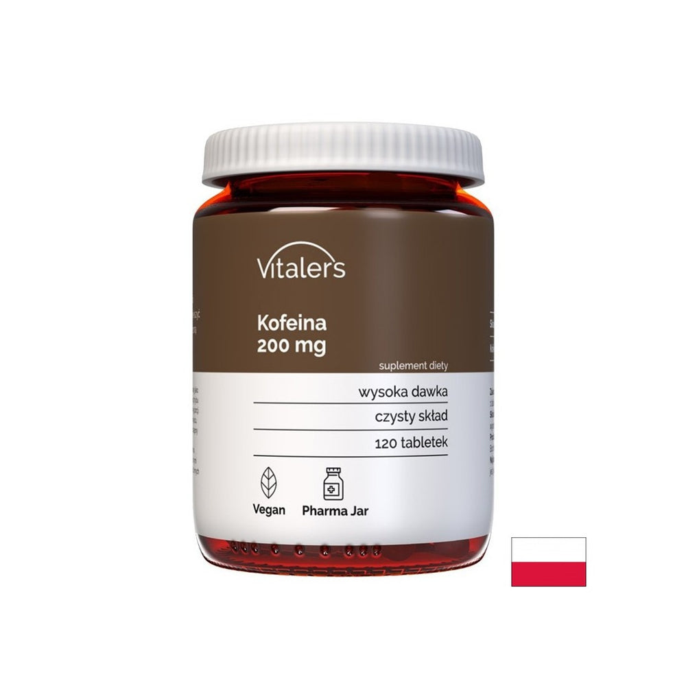 Stimulates energy and brain function - Caffeine, 200 mg x 120 tablets