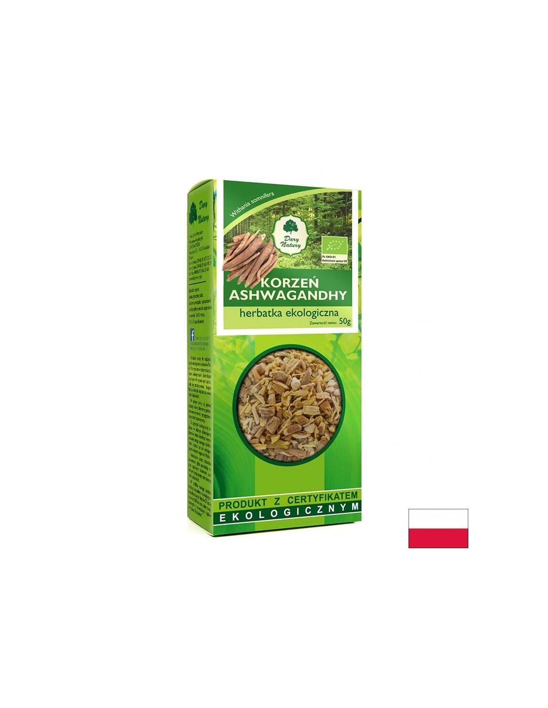 Stress and insomnia - Ashwagandha (root) - Organic, 50 g Dary Natury