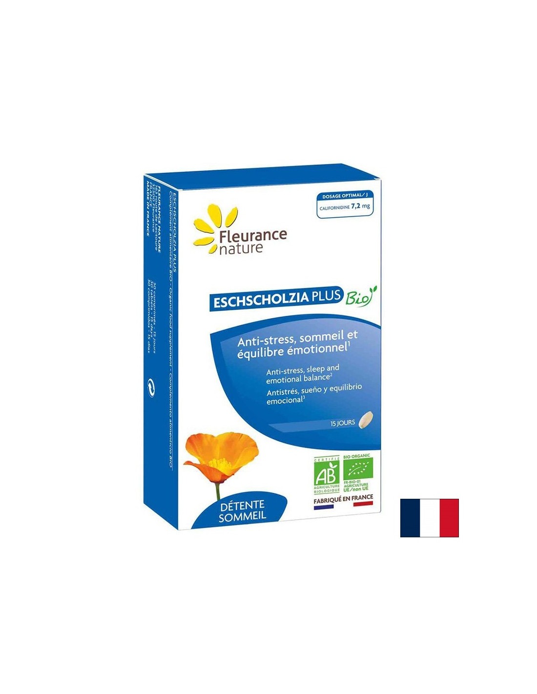 Stress and insomnia - Esholtsia Plus, 30 tablets Fleurance Nature