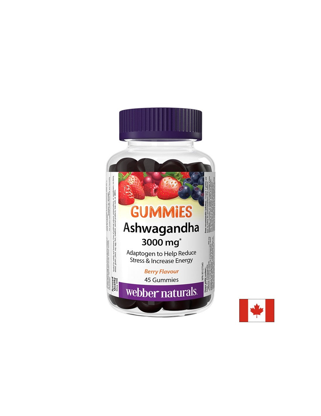 Stress and good mood - Ashwagandha, 200 mg x 45 jelly tablets, berry flavor