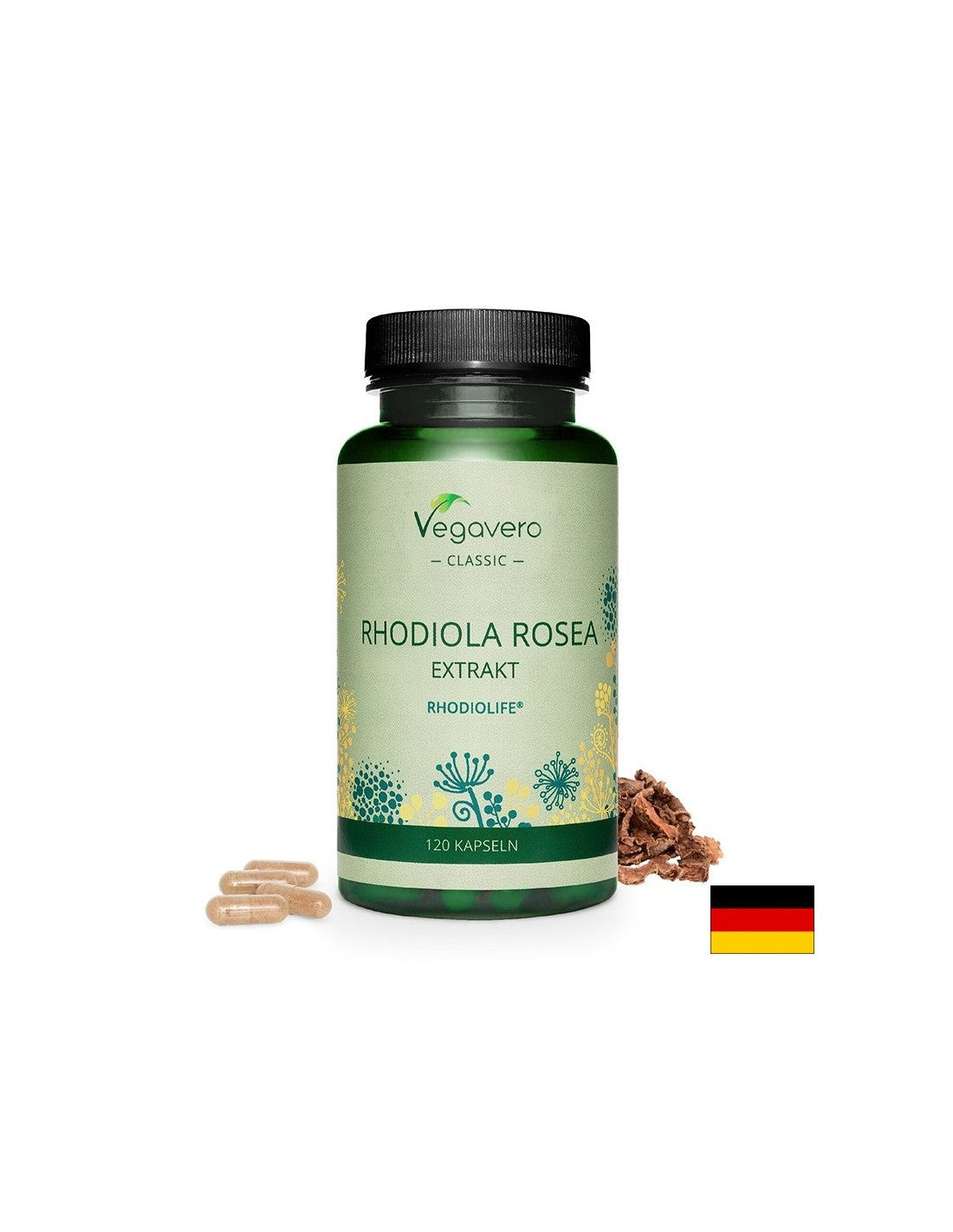 Stress and good mood - Golden root (Rhodiola), 120 capsules Vegavero