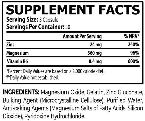 ZMB6 | Zinc, Magnesium & B6 - 90 capsules