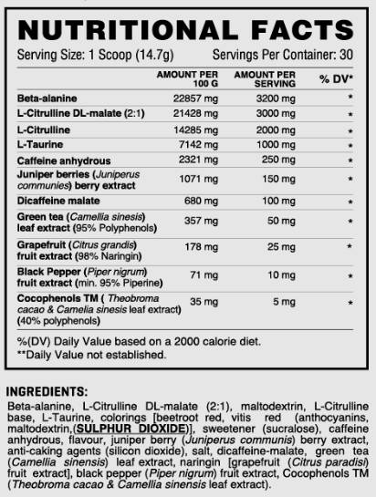 RDX Extreme | Intense Energy Pre -Workout - 441 grams