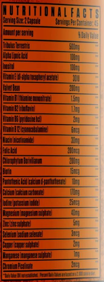 Testo Boost | Cu tribulus, vitamine și minerale - 90 de capsule