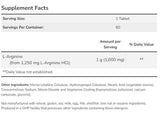 L -arginiin 1000 mg / topelttugevus - 120 tabletti