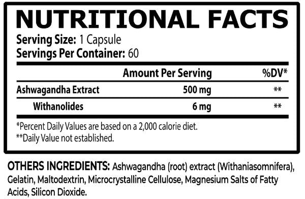 Ashwagandha 500 mg - 60 capsules