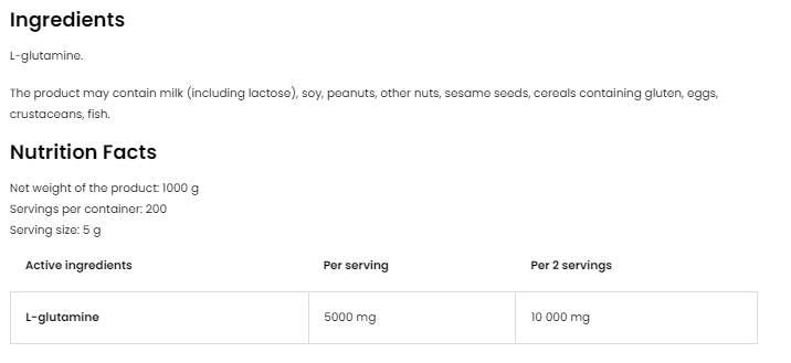 Glutamine Pulver - 1000 Gramm