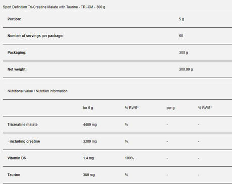 Tri-cm Tri -Creatine Malate - 300 grama