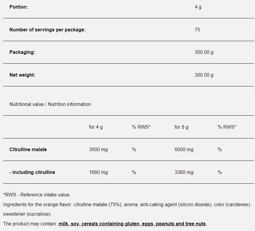 CITRULINE MAX - 300 grams