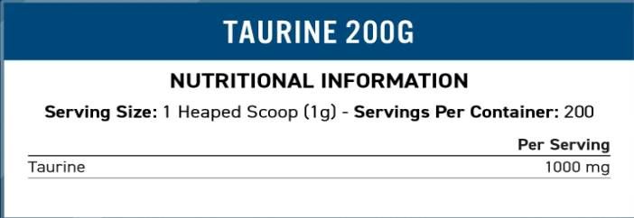 Taurine Powder 1000 mg - 200 grams