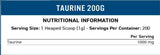 Taurine Powder 1000 mg - 200 gramos