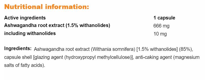 Ashwagandha Perfect 666 mg - 90 capsules