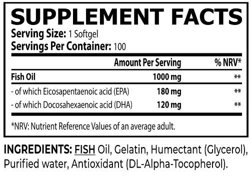 Omega -3 1000 mg - 100 Gel capsules