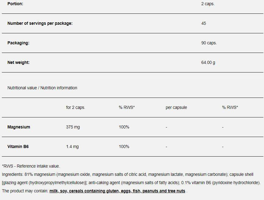 Magnesium + B6 Strong - 90 capsules