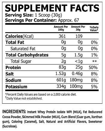 100% Whey Isolate - 2000 grams