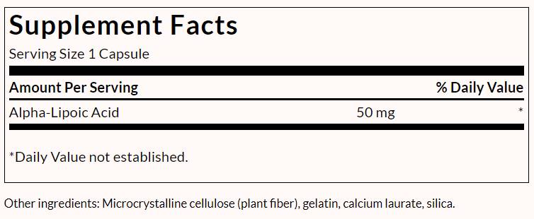 Alpha Lipoic Acid 50 mg - 120 capsules