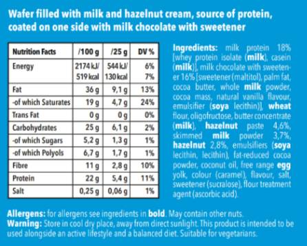 Protein Brix with Hazelnuts - 24 x 25 grams